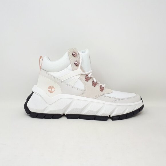 Timberland TBL Turbo Mid Hiker Hiking Boot Shoe White Suede Womens Size 9 US NEW - Picture 1 of 12